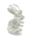 Rabbit sterling silver charm .925 x 1 Bunny Rabbits Hare Hares charms