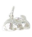 Kanin sterling silver charm .925 x 1 Bunny Rabbits berlocker