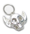 Winged Skull charm i sterling silver .925 x 1 Skallar med vingar charm