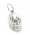 Skalle sterling silver charm .925 x 1 Skulls Skräck charm