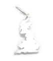 Map of Great Britain sterling silver charm .925 x1 England United Kingdom