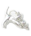 Chat chassant la souris breloque en argent sterling .925 x 1 Chats et souris breloques