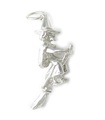 Witch on a broomstick large sterling silver charm .925 x 1 Witches charms