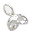 Ciondolo in argento sterling PICCOLA maschera teatrale .925 x 1 Maschere charms