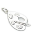 Konstnärer målar pall - borstar sterlingsilver charm .925 x 1 Konst charms