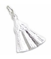 Hand Fan 2D Sterling Silber Charm .925 x 1 Cooling Fans Charms