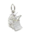 Sheep Knitting sterling silver charm .925 x 1 Wooly Knitters charms