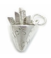 Breloque sac de chips en argent sterling .925 x 1 Breloques Fries Chip