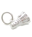 Shuttlecock Liten charm i sterling silver .925 x 1 Badminton Shuttle Cock