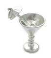 Verre à cocktail breloque en argent sterling .925 x 1 Breloques à boire