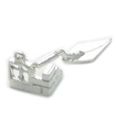 Truelle de constructeurs et breloque en argent sterling de construction d'angle .925 x 1