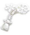 Muñeco de nieve - Charm de plata esterlina con copos de nieve .925 x1 Colgantes navideños de invierno