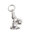 Rabbit with Easter Egg sterling silver charm .925 x 1 Rabbits charms