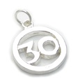 Charm de plata esterlina para 30 cumpleaños .925 x 1 Charms de Treinta años