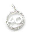 40e anniversaire pendentif à breloque en argent sterling .925 numéro 40 anniversaire