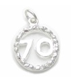 70th Birthday sterling silver charm .925 x 1 Birthdays for Seventy