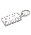 Charm pequeño de plata esterlina con etiqueta I Love You .925 x 1 Charms amorosos