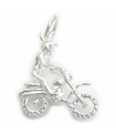 Charm de plata de ley para moto de motocross .925 x 1 Charms de moto de cross