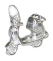 Öffnen Scooter Moped Sterling Silber Charm .925 x 1 Scooter Charms