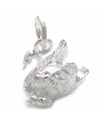 Charm cisne con 2 Cygnets en plata de ley .925 x 1 Charms cisnes