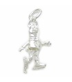 Cochon sur patins à glace breloque en argent sterling .925 x 1 personnage pour enfants