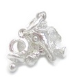 Baby Elefant mit Schnuller Sterling Silber Charm .925 x 1 Süße Charms