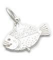 Charm de plata de ley Fish 2D .925 x 1 Charms de peces