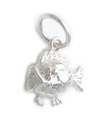 Fish 2D sterling silver charm .925 x 1 Fishes berlocker