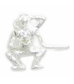 Monkey Loving himself sterling silver charm .925 x1 Move handle and watch