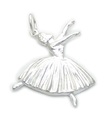 2D Ballerina charm i sterling silver .925 x 1 Ballett charm