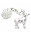 Reno Rudolph - Charm de plata de ley Snow Flake .925 x 1 Navidad