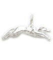 Charme de lévrier en argent sterling .925 x1 Breloques de chiens de chien de course Grey Hound