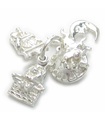 Nursery Rhyme baby set di 4 piccoli ciondoli in argento sterling su un singolo anello