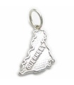 Guernsey karta charm i sterling silver .925 x 1 Kartor land charm