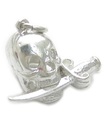 Totenkopf mit Dolch im Mund Sterling Silber Charm .925 x 1 Totenkopf Charms