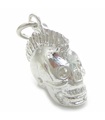 Teschio con charm in argento sterling mohicano .925 x 1 ciondoli teschi