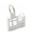 Brick Wall with Window Small Sterling Silver Charm .925 x 1 Extensions