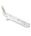 Trombone 2D sterling silver charm .925 x 1 Trombones and Music charms