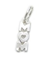 Charm de plata esterlina MOM .925 x 1 Los encantos de amor de las mamás