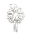 Christmas Wreath sterling silver charm .925 x 1 Xmas Wreaths charms