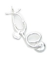 Pendentif breloque stéthoscope en argent sterling .925 x 1 stéthoscopes médicaux