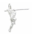 Breloque en argent sterling de saut à la perche .925 x 1 Breloques de voltige d'athlétisme