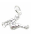 Charm de plata esterlina de salto de longitud .925 x 1 Jumper Charms de atletismo