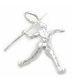 Speerwerfer Sterling Silber Charm .925 x 1  Leichtathletik Charms