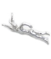 Swimmer  sterling silver charm .925 x 1 Swimming Swim charms