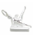 Atleta en Pomal Charm de plata de ley con caballo .925 x 1 Charms de atletismo