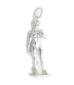 Charme de statue de Michel-Ange David en argent sterling .925 x 1 Breloques de statues