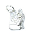 MP3 music player small 2D sterling silver charm .925 x 1 Players charms