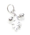 Oak Tree Leaf and acorns SMÅ charm i sterlingsilver .925 x 1 Mighty Oaks