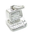 Charme en argent sterling pour ordinateur de bureau .925 x 1 Breloques pour ordinateurs